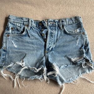 Distressed Denim Shorts